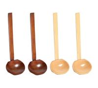 JTMKYO 4 Pieces Of Long Hand Wooden Spoon, Ramen Spoon, Durable Tableware, Cooking Tools, Kitchen Supplies.