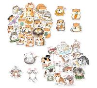 JTMKYO 46 Hamster Stickers And 46 Cat Stickers, Cartoon Animal Stickers, Cute Stickers, Fun Sealing Stickers, Hand Account Decoration Stickers.