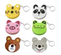 JTMKYO 6 Pieces Cartoon Animal Tape Measure, Creative Cute Tape Measure, Portable Measuring Tool, Retractable Sewing Tape Measure.