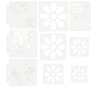 JTMKYO 6 Pieces Of Simple Daisy Templates And 3 Pieces Of Plant Templates, Hollow Painting Templates, Wall Stroke Templates, Diy Painting Tools.