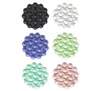 JTMKYO 6 Silicone Suction Cups, Non-slip Mobile Phone Holder for Car, Round Suction Cup, Smartphone Holder (Black, White, Purple, Blue, Green, Pink)