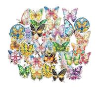 JTMKYO 60 Glitter Butterfly Flower Stickers, Hand Account Decoration Stickers, Creative Butterfly Stickers, Gift Packaging Sealing Stickers, Diy Phone Case Stickers.