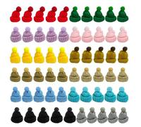 JTMKYO 60 pieces mini Christmas hats, knitted jewelry accessories, toy decorative hats, Christmas table decorations, colorful knitted hat set, DIY beanie hat (3.5 * 5cm)