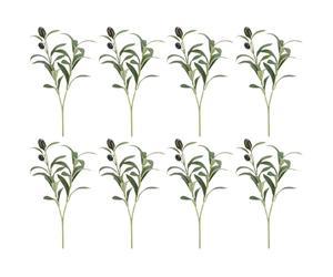 JTMKYO 8 Pieces Of Simulated Olive Branches, Artificial Green Plants, Home Decoration, Party Decorations.