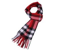 JTMKYO Red Scarf - Autumn & Winter Warm Shawl, Striped Tassel, Soft & Thick, Fashionable & Versatile