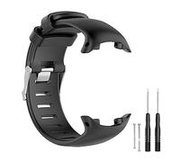 JTMM Strap For SUUNTO D4/D4i NOVO GPS Watch Replacement Watch Band, Soft Silicone Wristband Strap Smartwatch Bracelet Band With Removal Tools Black、