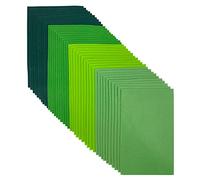 Jtnohx Craft Felt Fabric, 20x30cm Felted Sheets for Crafts, 4 Colours 40 Pieces Colour Felt Sheets for DIY Decorations and Party Projects(Green Series)