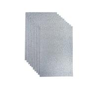 Jtnohx Glitter Felt Fabric, 10pcs Solid Glitter Felt Sheets, 20x30cm Fabric Square for Craft, DIY Material for Holiday Greeting Festival Party Projects(Silver)