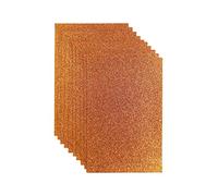 Jtnohx Glitter Felt Fabric, 10pcs Solid Glitter Felt Sheets, 20x30cm Fabric Square for Craft, DIY Material for Holiday Greeting Festival Party Projects (Orange)