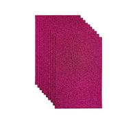 Jtnohx Glitter Felt Fabric, 10pcs Solid Glitter Felt Sheets, 20x30cm Fabric Square for Craft, DIY Material for Holiday Greeting Festival Party Projects (Rose red)