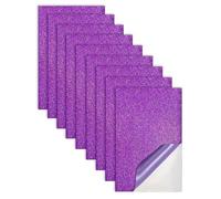 Jtnohx Glitter Foam Sheets with Self Adhesive, Sticky Eva Foam Sheets for Crafts, Adhesive Eva Board, 9 Pcs 17.78×28.7cm Glitter Square Material for Art Projects(Purple Colour)