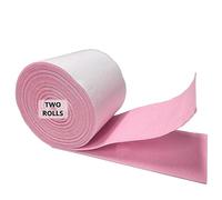 Jtnohx Self Adhesive Felt, 1.4mm Thick Sticky Felt Fabric, Sticky Rolls with Adhesive Backing, 10cmx2.5m 2 Pcs Fabric Tape for Crafts, Picture Frame, Furniture (Pink)
