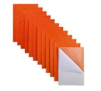 Jtnohx Self Adhesive Felt, 11 Pieces Stiff Sticky Felt for Crafts, 20x30cm Felt Sheets with Adhesive Backing, Felt Drawer Liner for Jewelry Box (Orange)