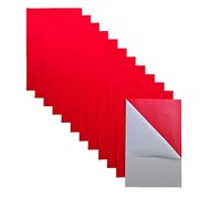 Jtnohx Self Adhesive Felt Fabric, 11 Pieces Stiff Sticky Felt Sheets for Crafts, 20x30cm Fabric Square with Adhesive Backing, Drawer Liner for Jewelry Box (Red)