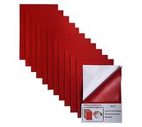 Jtnohx Self Adhesive Felt Sheets, 12 Pieces Sticky Felt Fabric, 20x30cm Fabric Square with Adhesive Backing, Soft Sheets for Crafts and DIY Projects (Red)