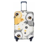 JTNWEC Animal Cartoon Owls Cute Print Travel Luggage Cover - Personalization Elastic Suitcase Protector, Black, L( Fit 25-28 Inch Luggage)