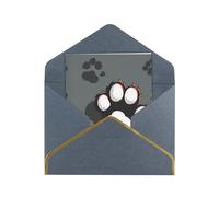 JTNWEC animal footprints Pattern Prints Greeting Card with Gold - Trimmed Pearl Paper, Black Birthday Cards for Special Occasions