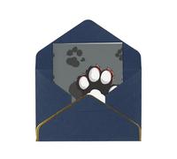 JTNWEC animal footprints Pattern Prints Greeting Card with Gold - Trimmed Pearl Paper, Blue Birthday Cards for Special Occasions