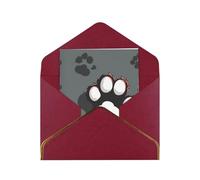 JTNWEC animal footprints Pattern Prints Greeting Card with Gold - Trimmed Pearl Paper, Dark Red Birthday Cards for Special Occasions