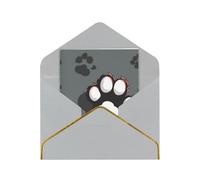 JTNWEC animal footprints Pattern Prints Greeting Card with Gold - Trimmed Pearl Paper, Light Grey Birthday Cards for Special Occasions