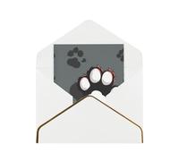 JTNWEC animal footprints Pattern Prints Greeting Card with Gold - Trimmed Pearl Paper, White Birthday Cards for Special Occasions