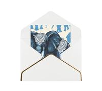 JTNWEC aztec elephant Pattern Prints Greeting Card with Gold - Trimmed Pearl Paper, White Birthday Cards for Special Occasions