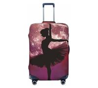 JTNWEC Ballerina Dance Print Travel Luggage Cover - Personalization Elastic Suitcase Protector, Black, L( Fit 25-28 Inch Luggage)