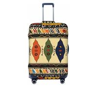 JTNWEC Bohemia Style Traditional African Pattern Print Travel Luggage Cover - Personalization Elastic Suitcase Protector, Black, M( Fit 22-24 Inch Luggage)