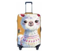 JTNWEC Cartoon Alpaca Cute Animal Print Travel Luggage Cover - Personalization Elastic Suitcase Protector, Black, M( Fit 22-24 Inch Luggage)