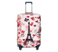 JTNWEC Cityscape Paris Eiffel Tower France Print Travel Luggage Cover - Personalization Elastic Suitcase Protector, Black, M( Fit 22-24 Inch Luggage)