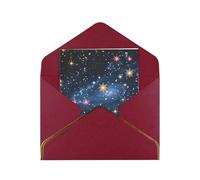 JTNWEC Constellation Star Clusters Galaxies Pattern Prints Greeting Card with Gold - Trimmed Pearl Paper, Dark Red Birthday Cards for Special Occasions