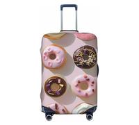 JTNWEC Cupcakes Donuts Muffins Sugar Print Travel Luggage Cover - Personalization Elastic Suitcase Protector, Black, XL( Fit 29-32 Inch Luggage)