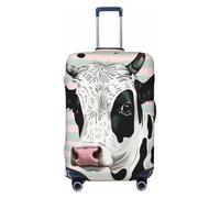 JTNWEC Cute Cow Polka Dot Print Travel Luggage Cover - Personalization Elastic Suitcase Protector, Black, L( Fit 25-28 Inch Luggage)