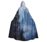 JTNWEC Cute Cow Polka Dot Printed Halloween Hooded Cloak Carnival Halloween Cosplay Costume for Adult, Mountain Cliff, One Size