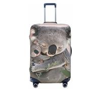 JTNWEC Cute Koala MOM and Baby Print Travel Luggage Cover - Personalization Elastic Suitcase Protector, Black, XL( Fit 29-32 Inch Luggage)
