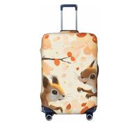 JTNWEC Cute Squirrels Print Travel Luggage Cover - Personalization Elastic Suitcase Protector, Black, M( Fit 22-24 Inch Luggage)
