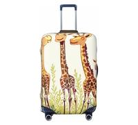 JTNWEC Cute Wild Cartoon Giraffes Print Travel Luggage Cover - Personalization Elastic Suitcase Protector, Black, XL( Fit 29-32 Inch Luggage)