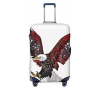 JTNWEC Eagle and Stripe Flag Print Travel Luggage Cover - Personalization Elastic Suitcase Protector, Black, M( Fit 22-24 Inch Luggage)