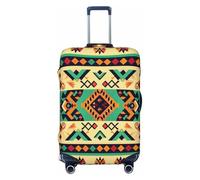 JTNWEC Ethnic Geometric Pattern Print Travel Luggage Cover - Personalization Elastic Suitcase Protector, Black, XL( Fit 29-32 Inch Luggage)