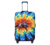 JTNWEC Exotic Tribe Tie Dye Style Print Travel Luggage Cover - Personalization Elastic Suitcase Protector, Black, S( Fit 18-21 Inch Luggage)