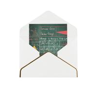 JTNWEC Formulas Shapes Theory Math Lesson Word Pattern Prints Greeting Card with Gold - Trimmed Pearl Paper, White Birthday Cards for Special Occasions