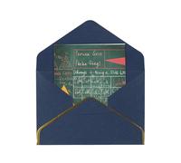 JTNWEC Formulas Shapes Theory Math Lesson Word Pattern Prints Greeting Card with Gold - Trimmed Pearl Paper, Blue Birthday Cards for Special Occasions