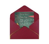 JTNWEC Formulas Shapes Theory Math Lesson Word Pattern Prints Greeting Card with Gold - Trimmed Pearl Paper, Dark Red Birthday Cards for Special Occasions