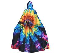 JTNWEC Formulas Shapes Theory Math Lesson Word Printed Halloween Hooded Cloak Carnival Halloween Cosplay Costume for Adult, Exotic Tribe Tie Dye Style, One size