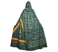 JTNWEC Formulas Shapes Theory Math Lesson Word Printed Halloween Hooded Cloak Carnival Halloween Cosplay Costume for Adult, Formulas Shapes Theory Math Lesson Word, One Size