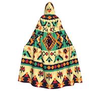 JTNWEC Formulas Shapes Theory Math Lesson Word Printed Halloween Hooded Cloak Carnival Halloween Cosplay Costume for Adult, Ethnic Geometric Pattern, One Size