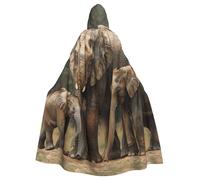 JTNWEC Formulas Shapes Theory Math Lesson Word Printed Halloween Hooded Cloak Carnival Halloween Cosplay Costume for Adult, Elephant Family1, One Size