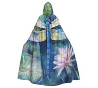 JTNWEC Formulas Shapes Theory Math Lesson Word Printed Halloween Hooded Cloak Carnival Halloween Cosplay Costume for Adult, Dragonfly Painting, One Size