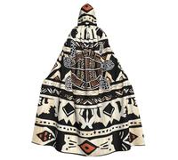 JTNWEC Formulas Shapes Theory Math Lesson Word Printed Halloween Hooded Cloak Carnival Halloween Cosplay Costume for Adult, Ethnic Turtle Striped, One Size