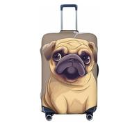 JTNWEC Funny Cartoon Pug Puppy Dog Print Travel Luggage Cover - Personalization Elastic Suitcase Protector, Black, S( Fit 18-21 Inch Luggage)